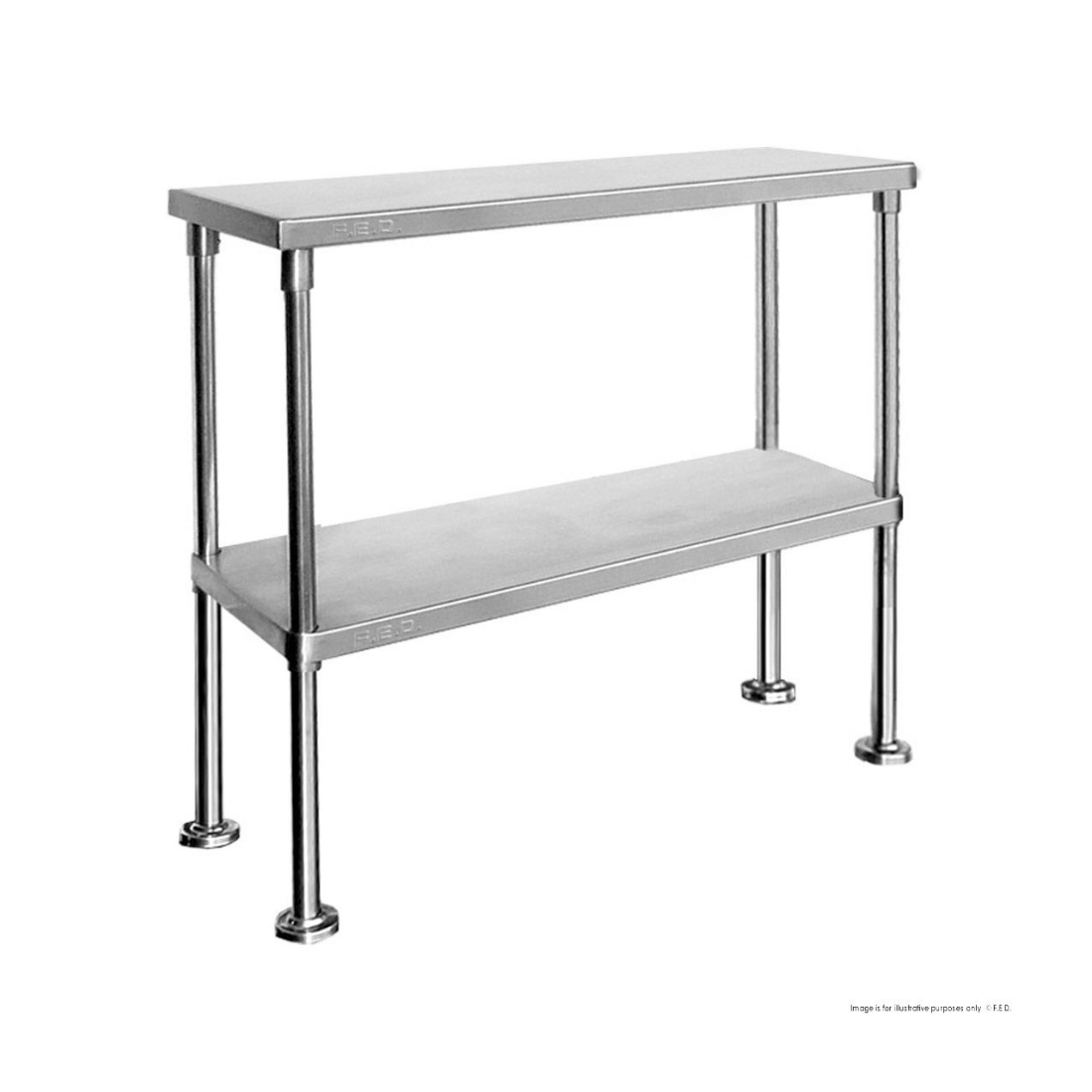 Double Tier 400mm Deep Workbench Overshelf 750mm High WBO2-1200-400 - JDS Hospitality Equipment