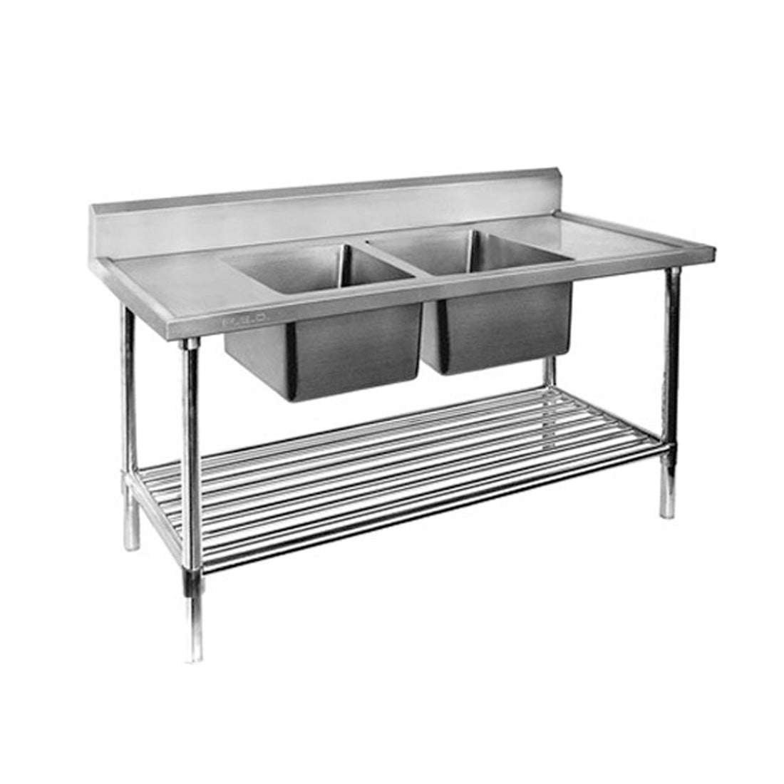Double Centre Sink Bench with Pot Undershelf DSB7-1800C/A - JDS Hospitality Equipment