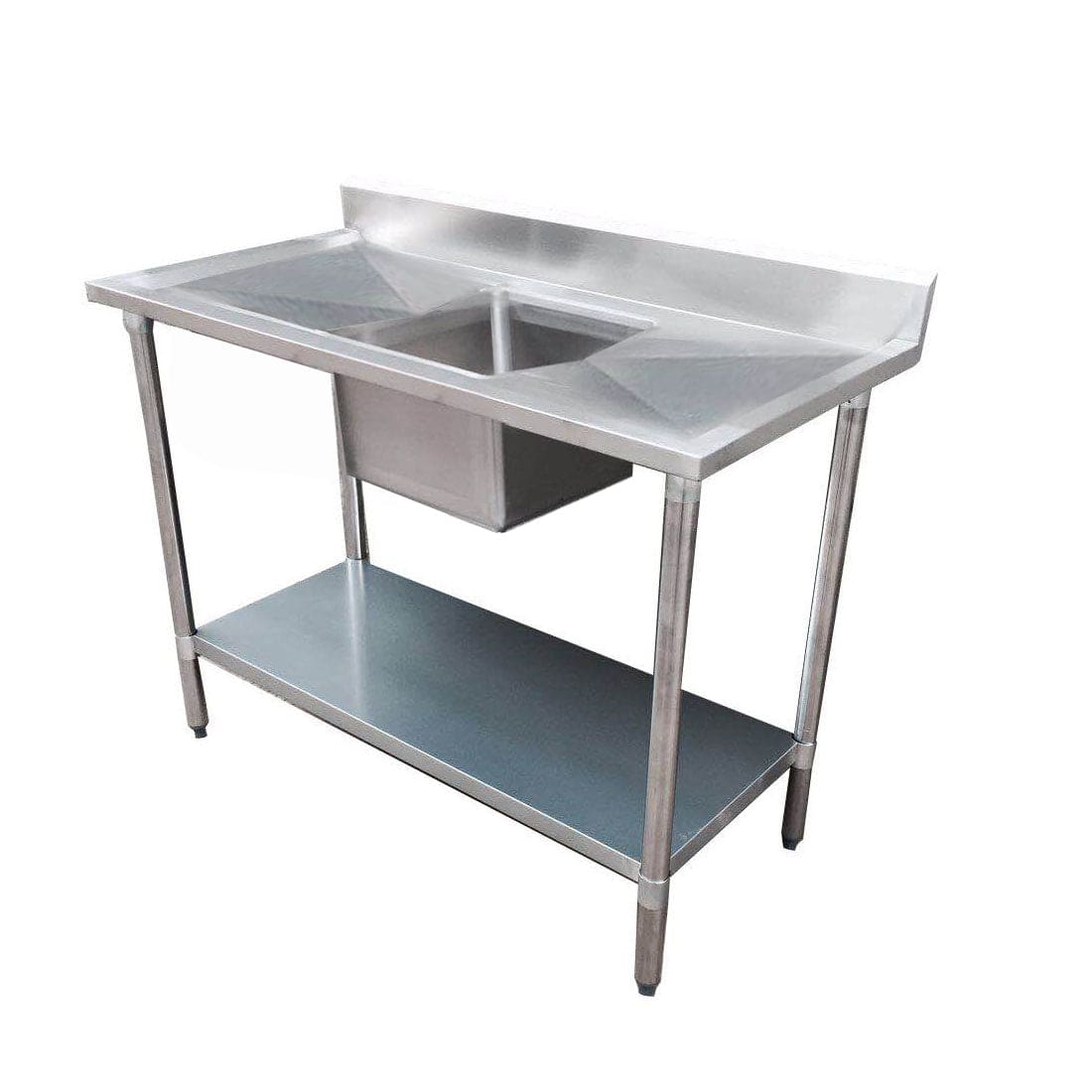 Economic 304 Grade SS Centre Single Sink Bench 1500x700x900 with 500x400x250 sink 1500-7-SSBC - JDS Hospitality Equipment