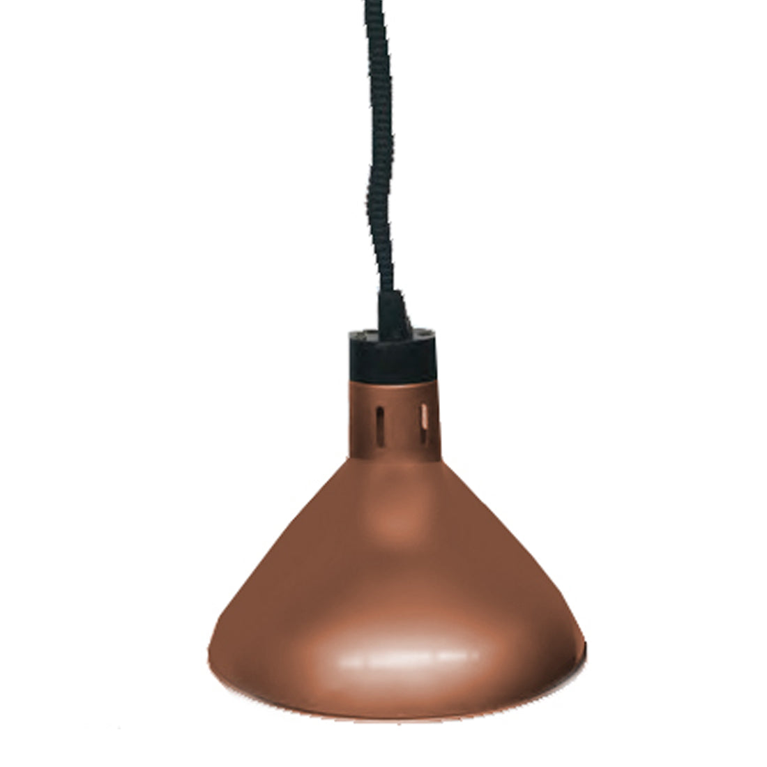 Pull down heat lamp antique copper 270mm Round HYWBL09 - JDS Hospitality Equipment