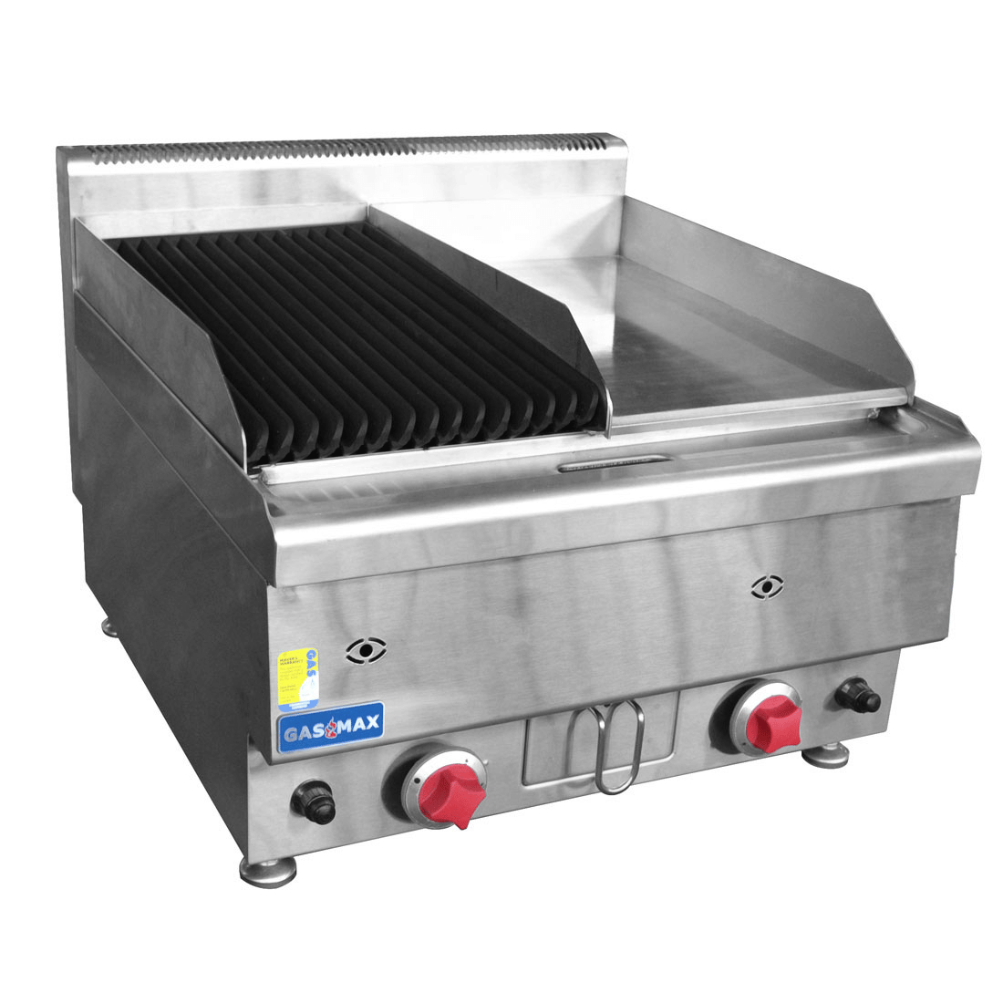 JUS-TRGH60LPG GASMAX Benchtop LPG Gas Combo 1/2 Char & 1/2 Griddle - JDS Hospitality Equipment