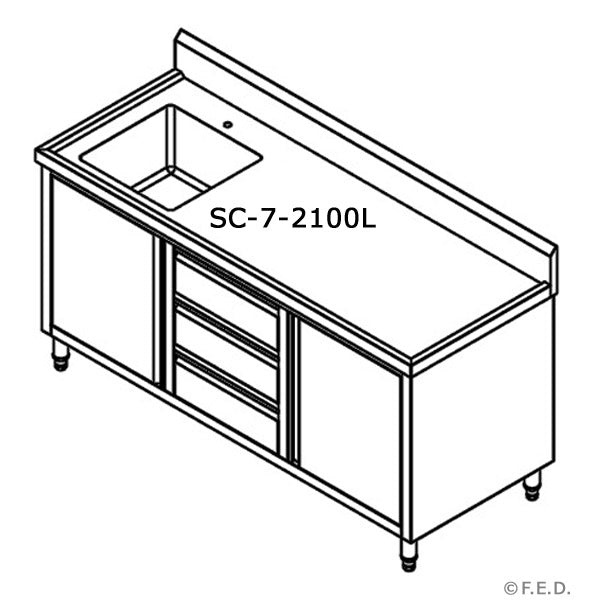 SC-7-2100L-H CABINET WITH LEFT SINK - JDS Hospitality Equipment