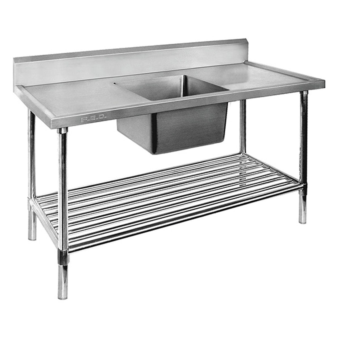 Single Centre Sink Bench & Pot Undershelf SSB7-1500C/A - JDS Hospitality Equipment