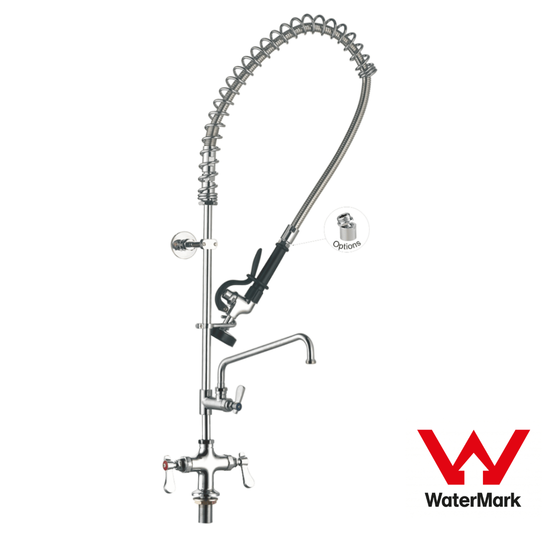 Sunmixer Pre Rinse Unit with Add-on faucet and 305mm Swing Nozzle T98001-2 - JDS Hospitality Equipment