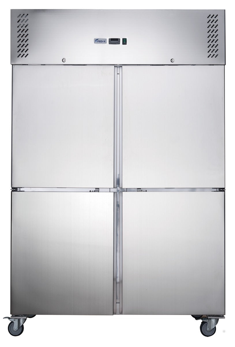 FED-X S/S Four Door Upright Fridge - XURC1410S2V - JDS Hospitality Equipment
