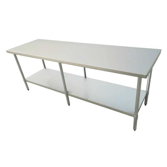 2400-6-WB Economic 304 Grade Stainless Steel Table 2400x600x900 - 6 legs - JDS Hospitality Equipment 