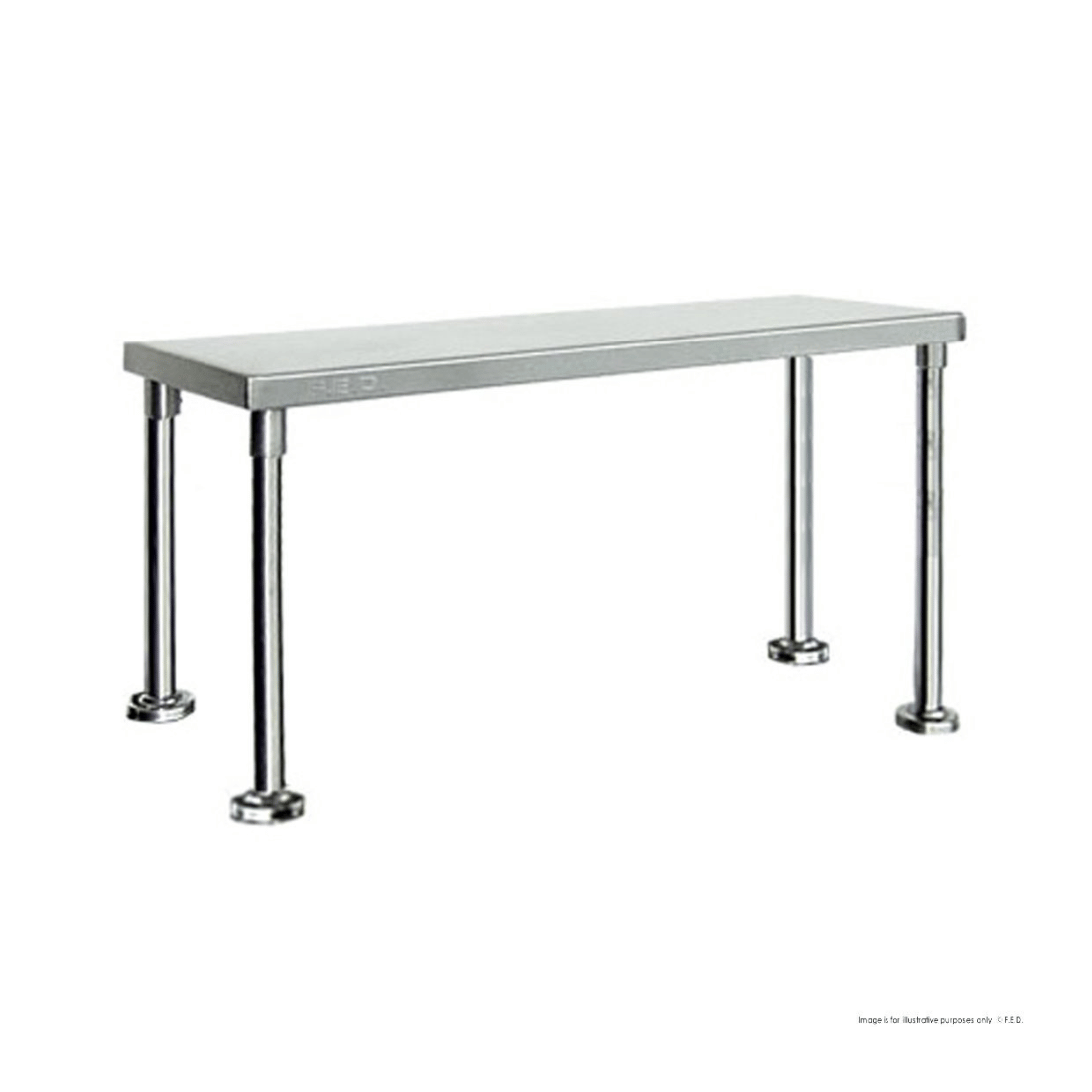 Single Tier 400mm Deep Workbench Overshelf 450mm High WBO1-1500-400 - JDS Hospitality Equipment 