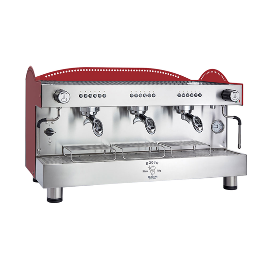Bezzera 3L Red 3-Group Professional Espresso Machine BZB2016R3DE - JDS Hospitality Equipment
