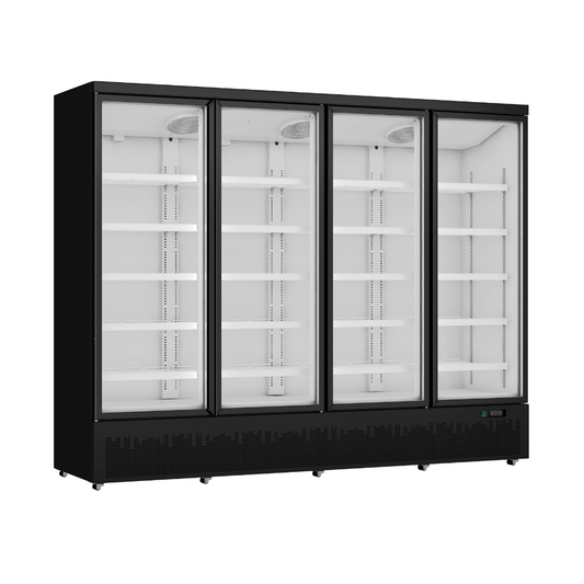 Thermaster Four Door Supermarket Fridge Black LG-2200BGBM - JDS Hospitality Equipment 