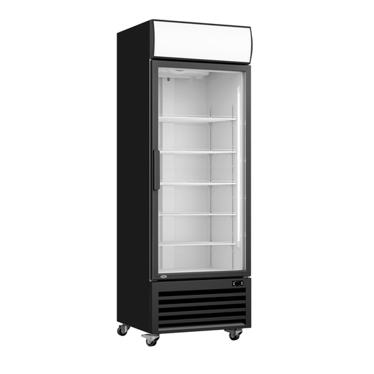 Thermaster Single Glass Door Black Colourbond Upright Drink Fridge LG-540BP - JDS Hospitality Equipment 