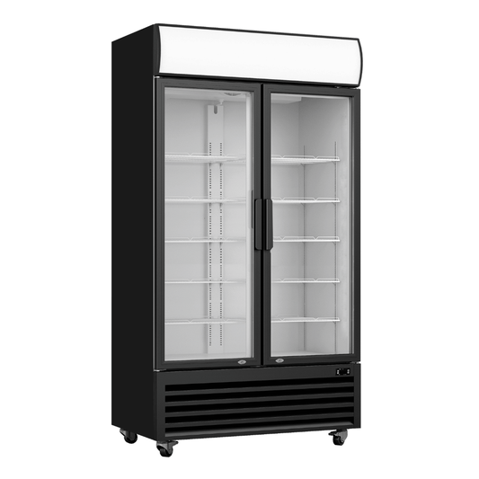 Thermaster Double Glass Door Colourbond Upright Drink Fridge LG-580BP - JDS Hospitality Equipment