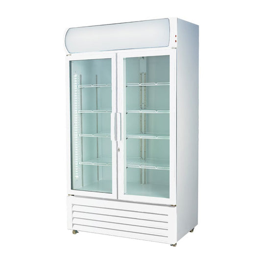 Thermaster Large Two Glass Door Colourbond Upright Drink Fridge LG-1200P - JDS Hospitality Equipment 