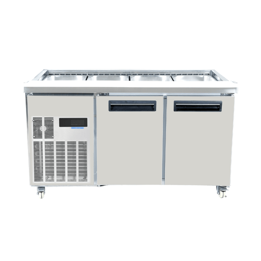 Thermaster Two Door Cold Bench Salad Station 4x1/1 GN Pans PG150FA-XB - JDS Hospitality Equipment 