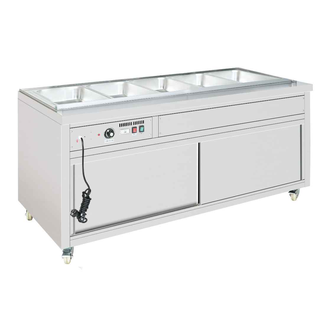Thermaster Premium Wet and Dry Bain Marie Food Display 4x1/1 GN Pans PG150FE-XB - JDS Hospitality Equipment 