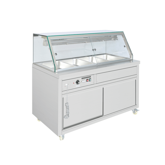 Thermaster Wet and Dry Bain Marie Display 4x1/1 GN Pans PG150FE-XG - JDS Hospitality Equipment 
