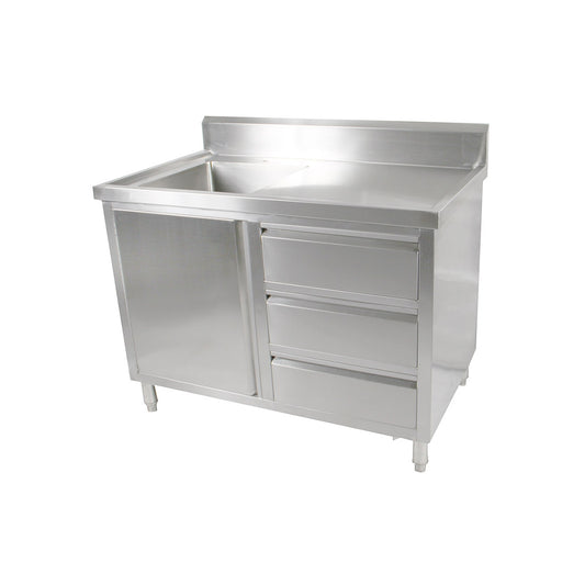 SC-6-1200L-H Cabinet with Left Sink - JDS Hospitality Equipment 
