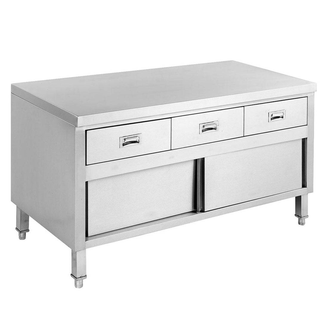 Bench Cabinet with 3 Drawers & Doors - SKTD6-1200 - JDS Hospitality Equipment 