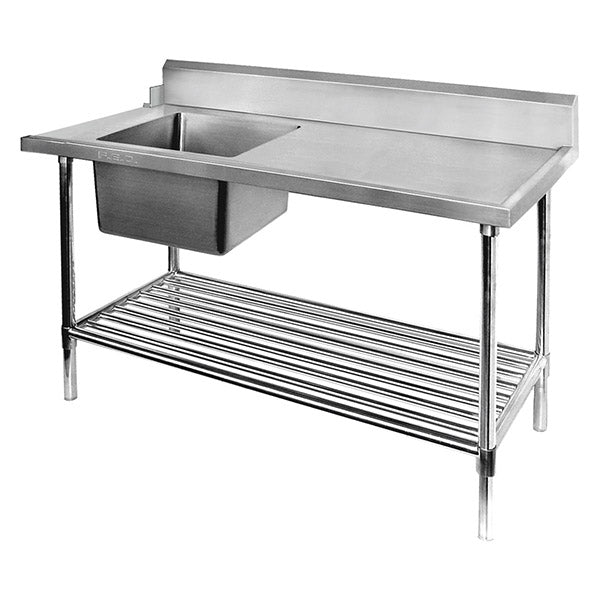 Left Inlet Single Sink Dishwasher Bench - SSBD7-1500L/A - JDS Hospitality Equipment 