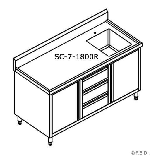SC-7-1800R-H CABINET WITH RIGHT SINK - JDS Hospitality Equipment 
