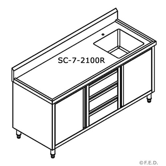 SC-7-2100R-H CABINET WITH RIGHT SINK - JDS Hospitality Equipment 