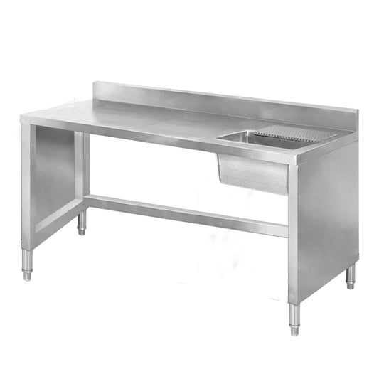 SSB6-1400R Sink Work Bench with Splashback 1400mm - JDS Hospitality Equipment 
