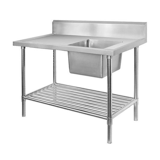 Single Right Sink Bench with Pot Undershelf SSB7-1200R/A - JDS Hospitality Equipment 