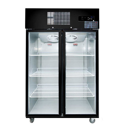 SUCG1000B Double Door Upright Display Fridge (Black) - JDS Hospitality Equipment 