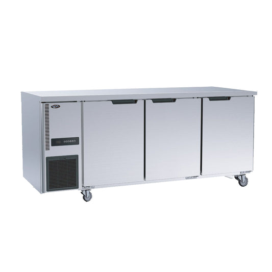 Stainless Steel Triple Door Workbench Fridge - TL1800TN-3D - JDS Hospitality Equipment 