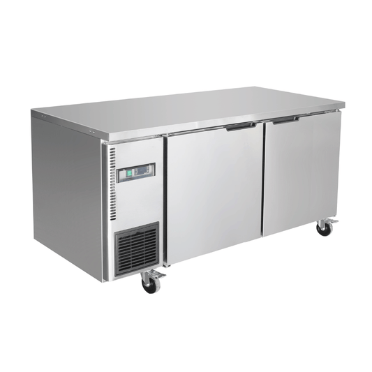 Thermaster Stainless Steel Double Door Workbench Freezer - TS1500BT - JDS Hospitality Equipment 