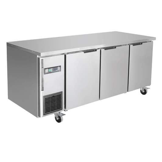 Stainless Steel Triple Door Workbench Fridge - TS1800TN-3D - JDS Hospitality Equipment 