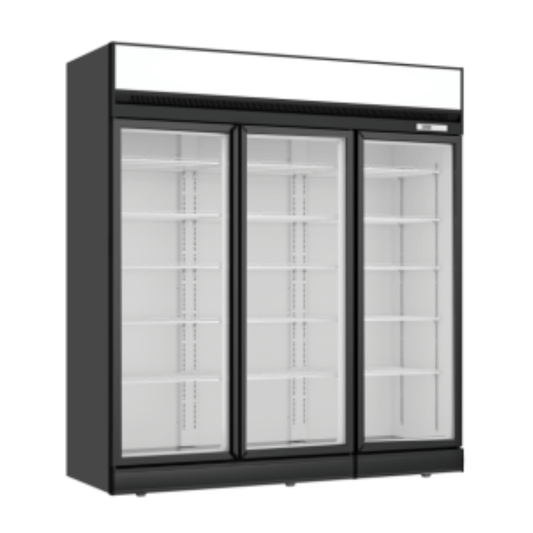 Thermaster Black Upright Three Glass Door Freezer LG-1563DF - JDS Hospitality Equipment 