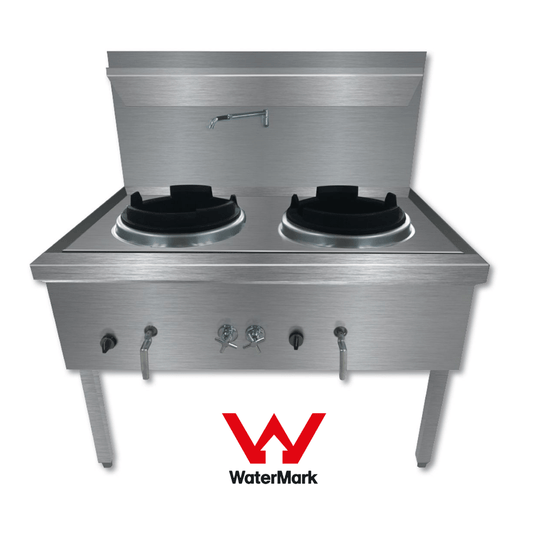 Gasmax Stainless Steel Waterless LPG Double Wok - WW-2L - JDS Hospitality Equipment 