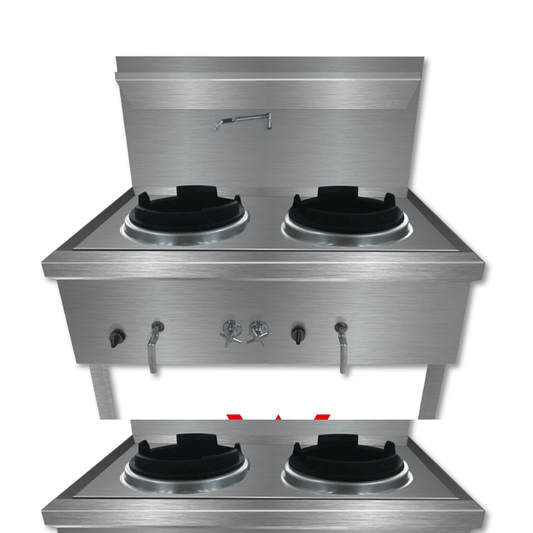 Gasmax Stainless Steel Waterless Nature Gas Double Wok - WW-2N - JDS Hospitality Equipment 