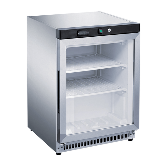 Thermaster Stainless Steel Upright Static Display Freezer XF200SG - JDS Hospitality Equipment 