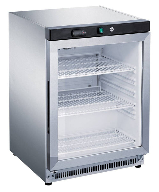 Thermaster Stainless Steel Upright Static Display Fridge XR200SG - JDS Hospitality Equipment 