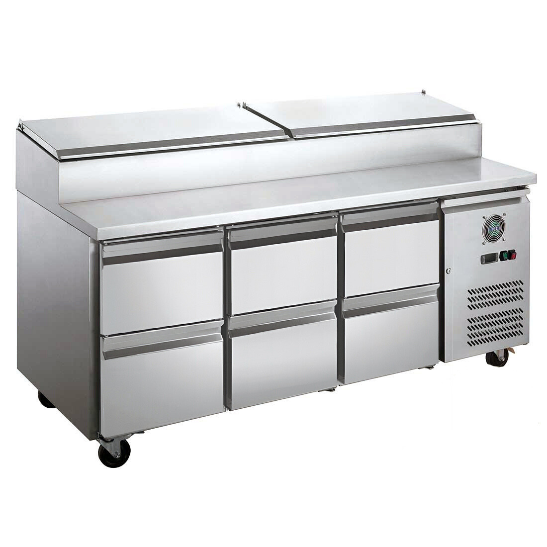 FED-X Six Drawer Salad Prep Fridge - XSS7C18S3V-6D - JDS Hospitality Equipment 