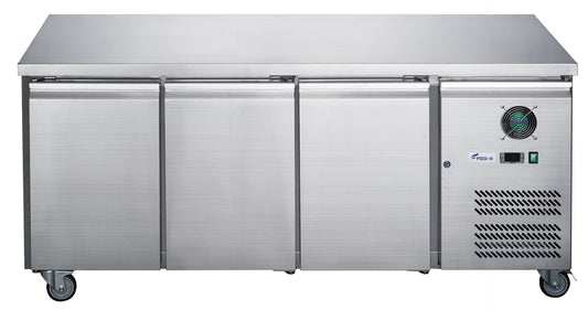 FED-X S/S Three Door Bench Fridge - XUB6C18S3V - JDS Hospitality Equipment 