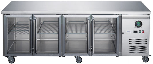 FED-X Four Glass Door Bench Fridge  - XUB7C22G4V - JDS Hospitality Equipment 