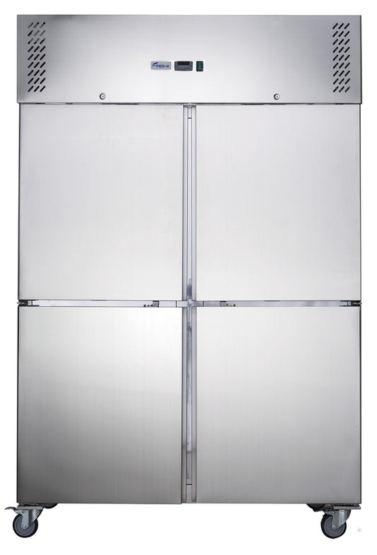 FED-X S/S Four Door Upright Fridge - XURC1410S2V - JDS Hospitality Equipment 