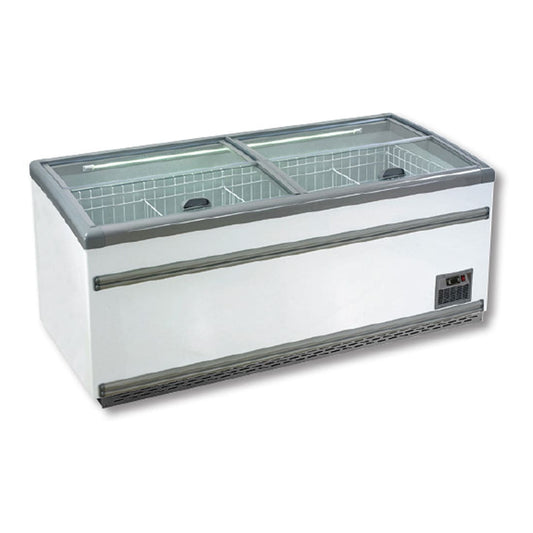 ZCD-L210S Supermarket Island Dual Temperature Freezer & Chiller with Glass Sliding Lids - JDS Hospitality Equipment 
