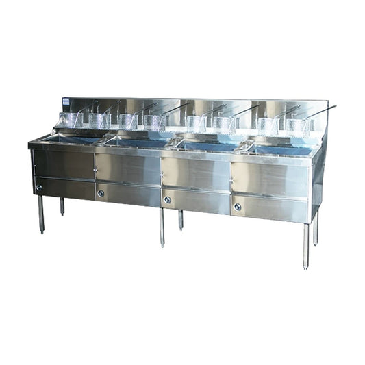 Gas Fish and Chips Fryer Four Fryer - WFS-4/22 - JDS Hospitality Equipment 