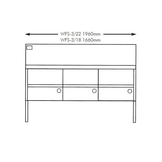 Gas Fish and Chips Fryer Three Fryer - WFS-3/22 - JDS Hospitality Equipment 