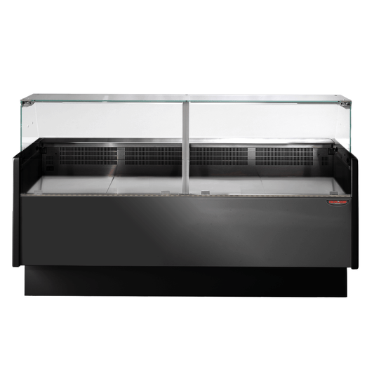 Serie MR Black 2000mm Wide Deli Display with Storage and Castors TDMR-0920B - JDS Hospitality Equipment 