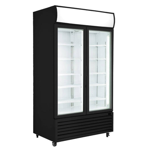 Thermaster 1000L Colourbond Upright Beverage Fridge 2 Doors Black LG-1000BP - JDS Hospitality Equipment