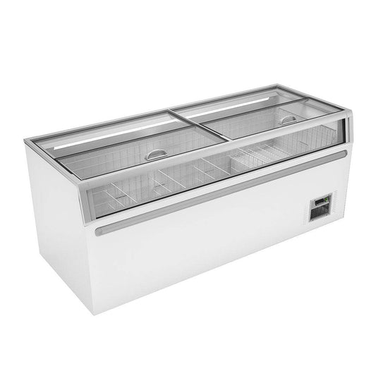 Thermaster 900L Supermarket Island Freezer with Glass Sliding Lids ZCD-L210G - JDS Hospitality Equipment 