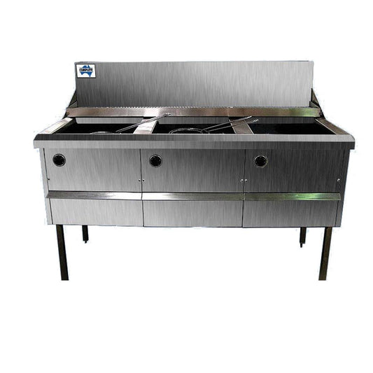 Gas Fish and Chips Fryer Three Fryer -  WFS-3/18 - JDS Hospitality Equipment 